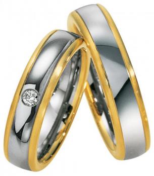 Saint Maurice Trauringe Weiss-Gelbgold 49-81294 + 49-81295