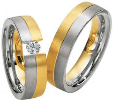 Saint Maurice Trauringe Weiss-Gelbgold 49-81328 + 49-81329