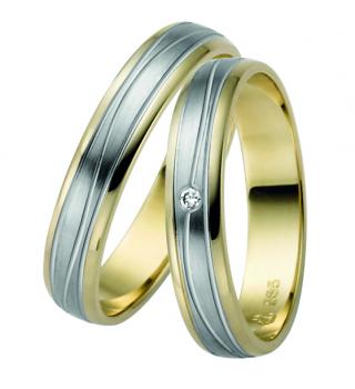 Rauschmayer Trauringe Weiss-Gelbgold 10-50843+ 11-50843