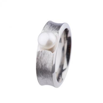 Ring R3717 Stahl Button-Perle R3717 von Ernstes Design R371.7