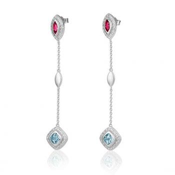 Breuning Ohrschmuck - Edel Topas hell/e.rosa Turmalin/Brillant 0