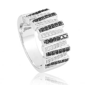 Breuning Ring - Brillant 0,75 Ct. Schwarz/weiss Si Brillant 4184