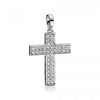 Diamant Anhänger 750er Weißgold Kreuz 3D768W8-2 