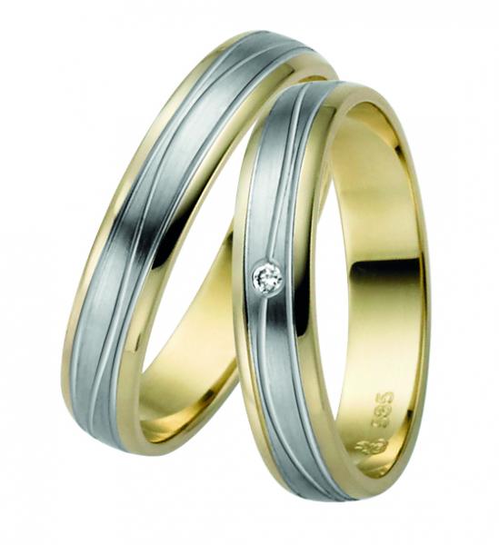 Rauschmayer Trauringe Weiss-Gelbgold 10-50843+ 11-50843