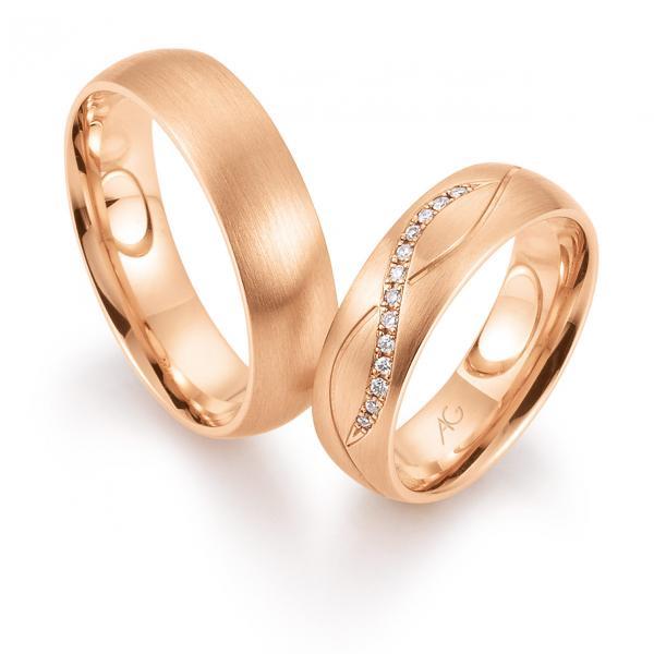 August Gerstner Trauringe Rosegold 4/28590/6 + 28590/6