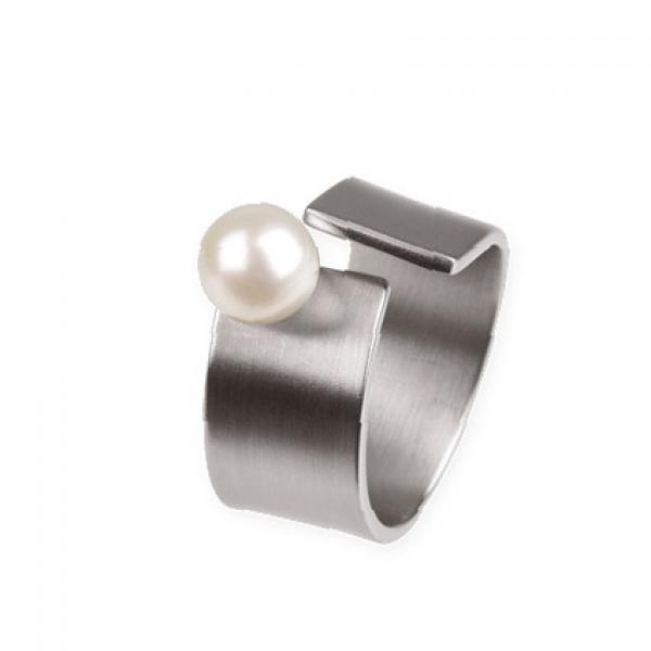 Ring Stahl SW-Perle R124 von Ernstes Design