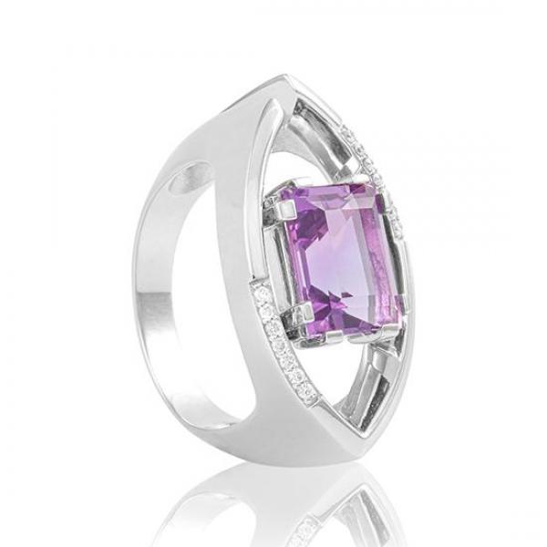 Breuning Ring - E.Amethyst/Brillant 0,077 Ct. w/si 41051810