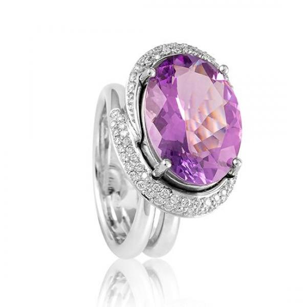 Breuning Ring - E.Amethyst/Brillant 0,381 Ct. w/si 41051380