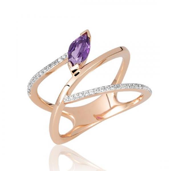 Breuning Ring - E.Amethyst/Brillant 0,18 Ct. w/si 41059960