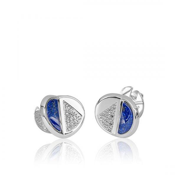 Breuning Ohrschmuck - E.Lapis/E.Safir Weiss 2037000