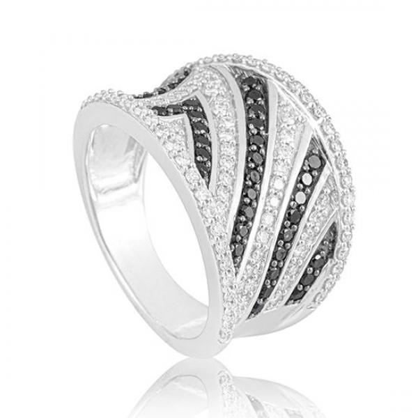 Breuning Ring - Brillant 1,00 Ct. Schwarz/weiss Si Brillant 4184