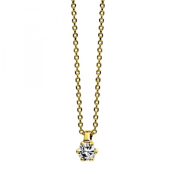 Diamant Collier 6er-Krappe 750er Gelbgold 4D277G8-4 