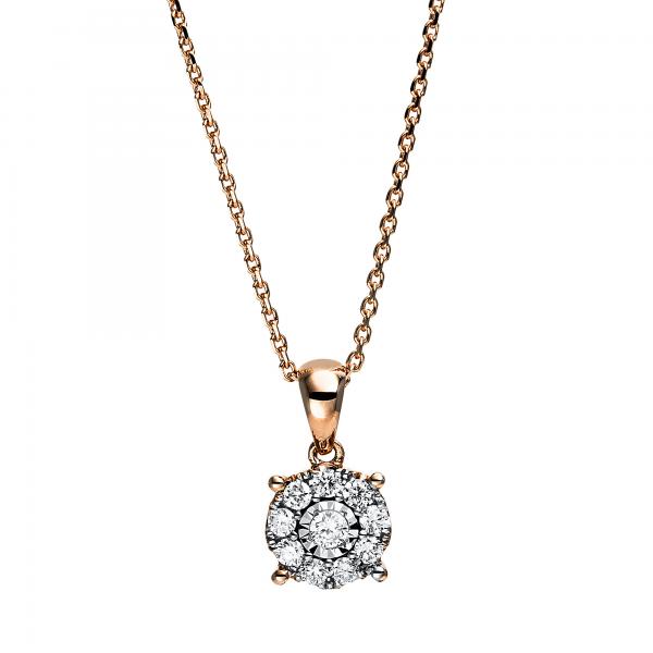 Diamant Collier 750er Rotgold / Weißgold 4F695RW8-1 