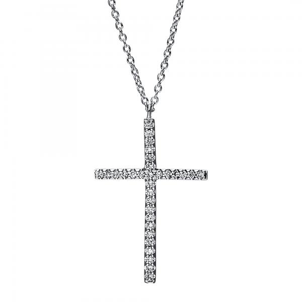 Diamant Collier 750er Weißgold Kreuz 4F937W8-1 